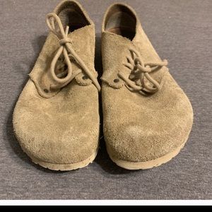 Birkenstock’s. Suede. Excellent condition.